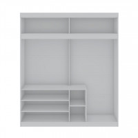 Manhattan Comfort 160GMC1 Mulberry 81.3 Open Long Hanging Wardrobe Closet with Shoe Storage  in White
